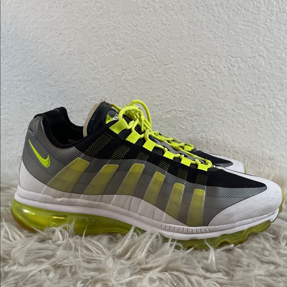 Nike Air Max ‘95 Men’s Size 11.5 White/Black/Volt/Silver 511307-010 Sneakers - Picture 4 of 11